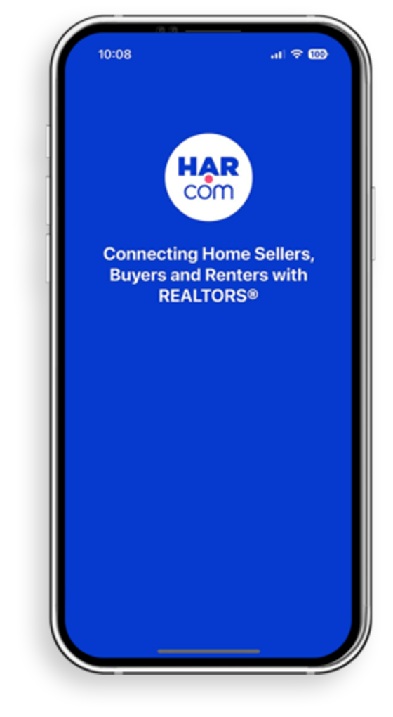 The HAR.com mobile app splash screen &mdash; Houston Association of REALTORS